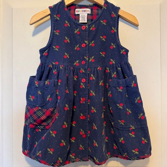 Vintage Gymboree Rainbow Tag Fall Harvest Jumper Dress sz S 2/3 - Picture 1 of 7